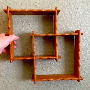 Vtg Wood Trinket Shelf Mid Mod